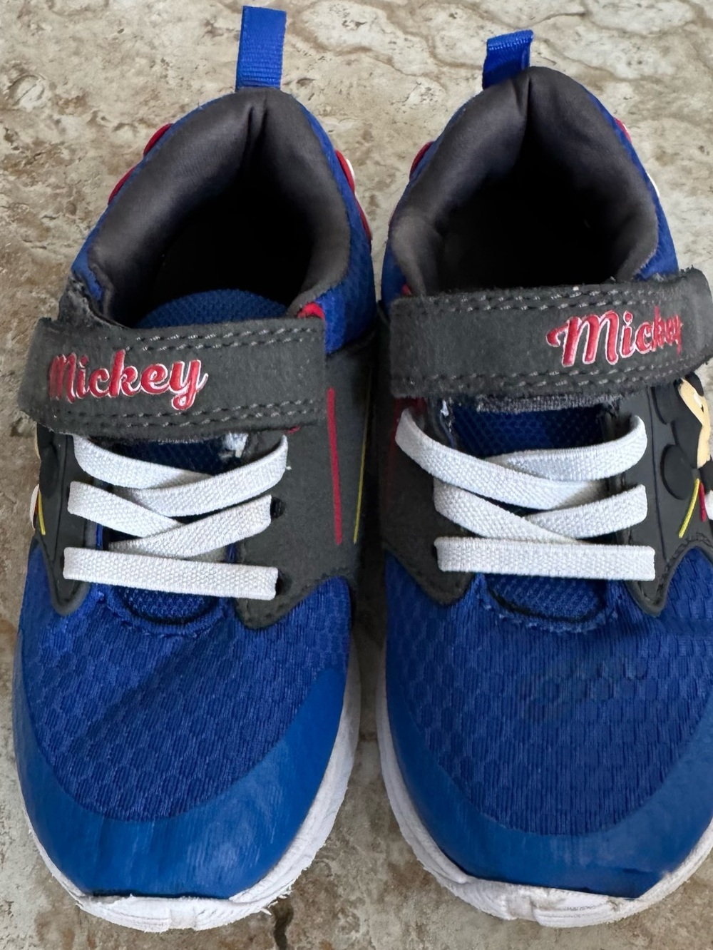 Boys Toddler Sz 10 Mickey Mouse Blue Velcro Closure Sneakers